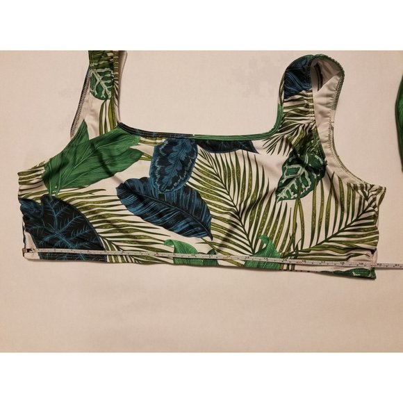Boohoo Womens swim suit 2 piece size 20 Green Palm Print bikini - Picture 9 of 12